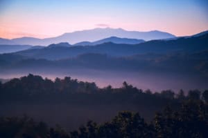 haze over smoky mountains