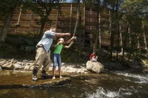 people fishing at greystone lodge